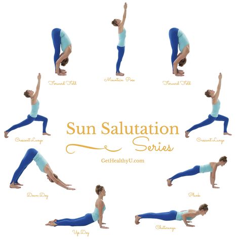 Confused during yoga? Here's exactly how to do a sun saluation! Sun Salutation Sequence, Yoga Sun Salutation, Different Types Of Yoga, Muscles In Your Body, Yoga Help, Types Of Yoga, Free Yoga, Sun Salutation, Yoga Classes