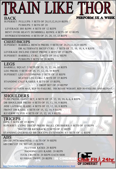 Thor Workout, Hercules Workout, Hero Workouts, Superhero Workout, Full Body Workout Routine, Weekly Workout Plans, Weight Training Workouts, Heavy Weights, Celebrity Workout