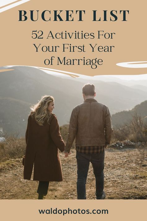 First Year Of Marriage Bucket List, 1st Year Of Marriage, First Year Marriage, Wedding Day Checklist, Wedding Photography Checklist, Last Minute Wedding, First Year Of Marriage, Live Together, April Wedding