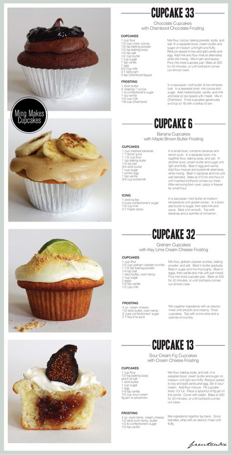 Donuts Batter Recipe, Fig Cupcakes, Types Of Cupcakes, Simple Cupcake Recipe, Banana Cupcake Recipe, Healthy Cupcake Recipes, Torte Cupcake, Gourmet Cupcakes, Cupcake Flavors