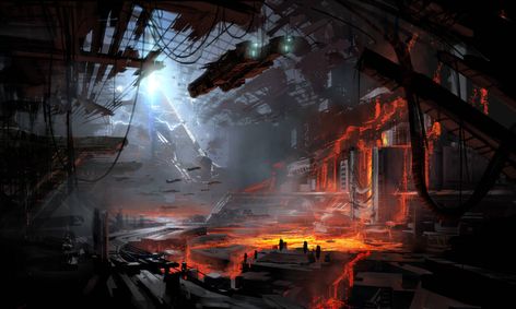 Unstable Magnetic Field lava flood by 2buiArt on DeviantArt Scifi Concept, Scifi Environment, Zed League Of Legends, Steel Worker, Sci Fi City, Campaign Ideas, D D Maps, Concept Ships, Magnetic Field