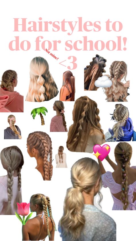 Hair Styles For The Last Day Of School, Cute Last Week Of School Hairstyles, Cute No Braid Hairstyles, Hair Styles For Blondes Medium, Plat Ideas For Hair, Private School Hair, Easy Cozy Hairstyles, Hairstyles For Hairstylist, Hairstyles For Church Camp