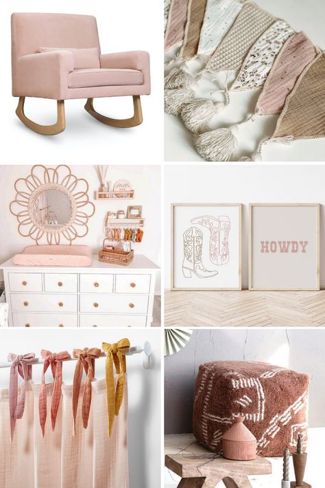 Shopping List: Country Baby Girl Nursery – Modified Tot Western Boho Nursery Girl, Country Girl Nursery, Cowgirl Nursery Theme, Country Baby Girl Nursery, Girl Nursery Ideas, Boho Baby Girl Nursery, Country Baby Girl, Country Nursery, Boho Nursery Girl