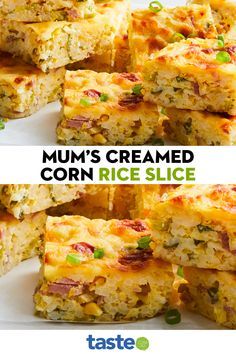 Egg Slice Recipes, Rice Slice Savoury, Easy Rice Snacks, Savoury Slices Recipes, Quick And Easy Slice Recipes, Easy Savoury Snacks, Rice Bake Recipes, Savoury Slice, Savoury Tarts