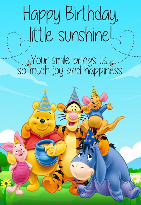 5 Awesome Pooh Bear Printable Birthday Cards + Messages — PRINTBIRTHDAY.CARDS Pooh Bear Happy Birthday, Winnie The Pooh Birthday Quotes, Happy Birthday Winnie The Pooh, Disney Happy Birthday Images, Eyeore Pooh, Winnie The Pooh Happy Birthday, Pooh Happy Birthday, Pooh Bear Birthday, Cartoon Happy Birthday