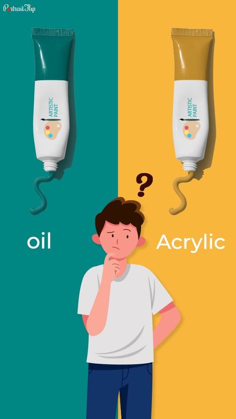 Oil Paintings vs Acrylic painting blog Oil Paint Vs Acrylic, Difference Between Oil And Acrylic Paint, Acrylic Vs Oil Painting, Oil Vs Acrylic Painting, Oil Vs Acrylic, Art Facts, Paint Tubes, Acrylic Painting Ideas, Acrylic Paint