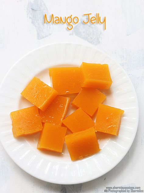 Mango jelly recipe Mango Jelly Recipe, Indian Fruits, Aloo Pie, Food Photography Cake, Blueberry Jam Recipe, Mango Jelly, Jello Cake, White Chocolate Fudge, Jelly Recipe