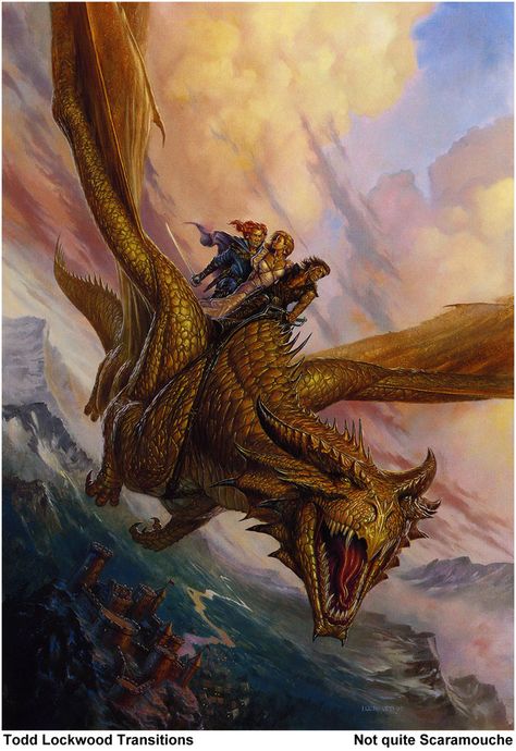 Todd Lockwood, Dragon Medieval, Dnd Dragons, Cool Dragons, Dragon Rider, Gold Dragon, Dragon Pictures, Dragon Artwork, Dragon Drawing