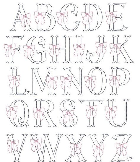 All Things Lily Ann, Embroidery Text Lettering, Embroidery Outline Designs Free Pattern, Pretty Alphabet Fonts, Coquette Birthday Cards, Creative Fonts Alphabet, Hannah Lettering, Aesthetic Fonts Alphabet, Fun Fonts Alphabet