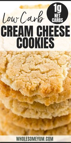 Keto Cream Cheese Cookies, Cheese Cookies Recipe, Dolce Poche Calorie, Galletas Keto, Cream Cheese Cookie Recipe, Keto Cream Cheese, Low Carb Cookies Recipes, Quick Cookies Recipes, Dessert Cookies