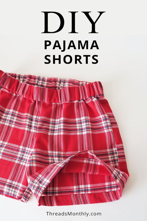 Diy Pajama Shorts, Pajamas Shorts Pattern, Sew Shorts, Shorts Pattern Sewing, Shorts Pattern Free, Sewing Shorts, Sewing Machine Projects, Sewing Projects Clothes, Diy Shorts