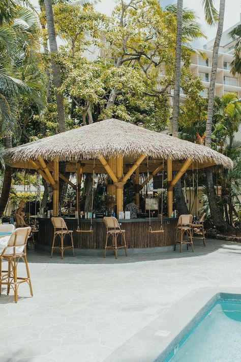 Riverside Bar, Continental Cuisine, Surf Bar, Hawaii Magazine, Bamboo House Design, Hangout Spot, Waikiki Hawaii, Bamboo Bar, Hawaii Hotels