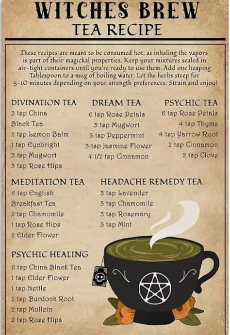 Lovers Painting, Recipe Poster, Herbal Witch, Kitchen Witch Recipes, Dream Tea, Brew Tea, Healing Tea, Kitchen Witchery, Herbal Recipes