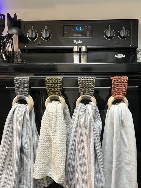 Crochet towel holders