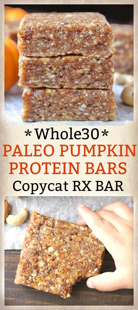 Pumpkin Protein Bars, Whole 30 Snacks, Pumpkin Protein, Paleo Pumpkin, Paleo Sweets, Paleo Treats, Paleo Snacks, Idee Pasto Sano, Paleo Dessert