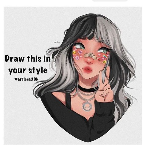 Pretty Sketches, Portrait Procreate, Doodle Challenge, Art Style Challenge, Design Makeup, Creative Drawing Prompts, Drawing Portrait, Makeup Model, Art Prompts