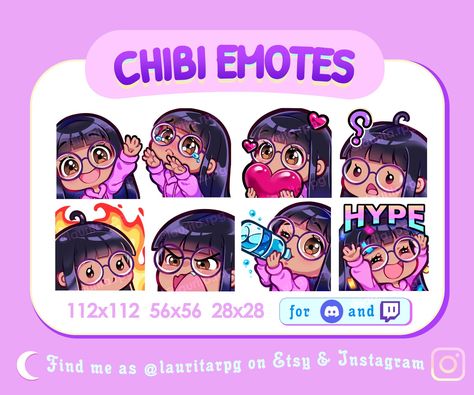 Red Hair With Bangs, Bangs And Glasses, Hee Man, Straight Black Hair, Chibi Girl, Square Glasses, Etsy Instagram, Tan Skin, Arte Sketchbook