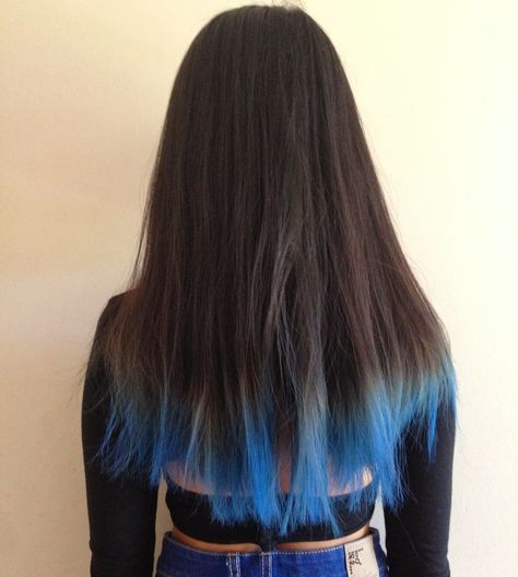 Dip dyed hair Dip Dye Black Hair, Dip Dye Hair Brunette, Blue Dip Dye Hair, Dip Dyed Hair, Summer Dip, Best Hair Color Ideas, Dipped Hair, Blonde Dye, Dyed Tips