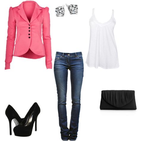 Pink Blazer Business Attire, Hot Pink Blazer, Hot Pink Blazers, Pink Blazer, Lifestyle Trends, Stylish Plus, Fashion Help, Girls Night Out, Cute Fashion