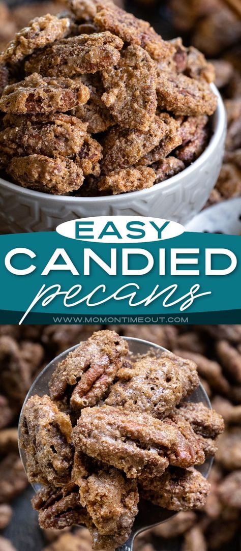 Candied Pecans Easy Microwave, How To Make Candied Pecans Recipe, Candied Pecan Recipes Easy, Candied Pecans Recipe Easy, Candied Pecans Allrecipes, Sugared Nuts Candied Pecans, Cinnamon Candied Pecans, Candied Pecans For Salad Easy, Sweet Pecans Brown Sugar