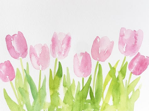 Watercolor Flowers Tutorial, Watercolor Tulips, Watercolor Paintings For Beginners, Loose Watercolor, Embrace It, Watercolor Paintings Easy, Watercolor Painting Techniques, Watercolor Flower Art, Cat Air