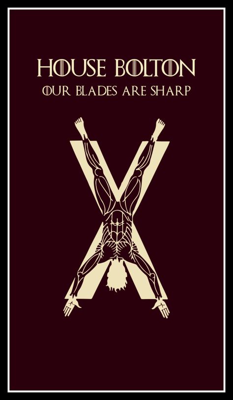 House Bolton (edit by me) House Bolton Sigil, House Baratheon Sigil, Domeric Bolton, Bolton Game Of Thrones, Bolton House, House Bolton, Night Lords, Game Of Thrones Poster, Lotr Art