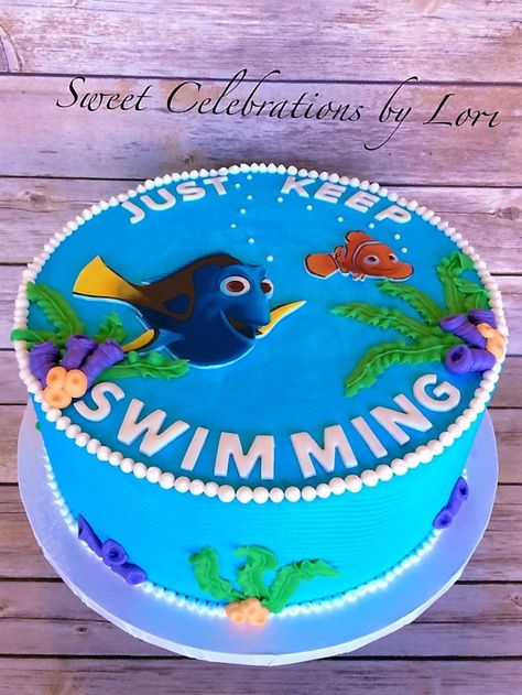 Dory Birthday Cake Finding Dory Birthday Cake Cakecentral Dory Birthday Cake, Birthday Cake 8, Outdoor Birthday Parties, Finding Nemo Birthday Cake, Finding Dory Cake, Dory Cake, Finding Nemo Cake, Nemo And Dory, Finding Dory Birthday Party