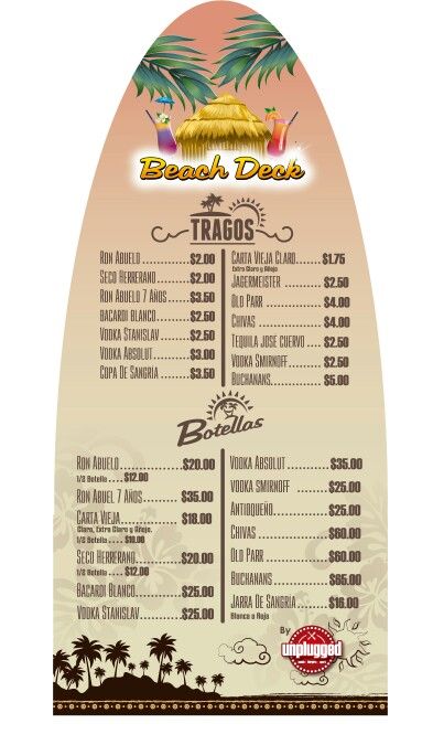 Surf board menu 2 Beach Bar Menu Design, Smoothie Truck, Tiki Bars Diy, Theme Restaurant, Royalty Design, Food Truck Menu, Menu Card Design, Smoothie Bar, Menu Printing