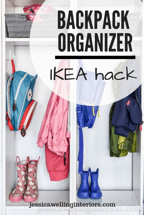 Kids Locker Storage Entryway, Mud Room Storage Kids, Entry Way Cube Organizer, Ikea Cubbies Hack, Hallway Backpack Storage, Diy Entryway Cubbies, Schoolbag Storage Entryway, Backpack Hook Ideas, Mudroom Entryway Modern