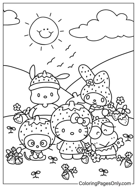 My Melody Coloring Pages - Free Printable Coloring Pages Sanrio Coloring Pages Aesthetic, Hello Kitty Easter Coloring Pages, Coloring Pages Hello Kitty And Friends, Kidcore Coloring Pages, Cute Coloring Pages Sanrio, Sanrio Coloring Sheet, Sanrio Activities, Hello Kitty And Friends Coloring Pages, Sanrio Colouring Pages