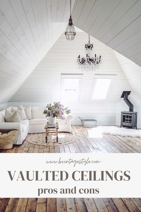 Vaulted Ceiling Remodel, 1950s Bedroom, Ceiling Remodel, Vaulted Ceiling Kitchen, Vaulted Ceiling Living Room, Easy Home Improvement Projects, Vaulted Ceilings, Flipping Houses, Home Upgrades