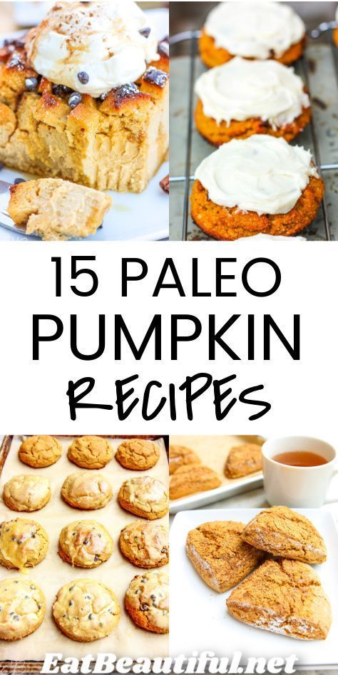 15 Paleo Pumpkin Recipes, all of which you'll want to make! Carefully chosen, because each one's "a keeper", enjoy scones, cookies, cakes, puddings, pancakes, pies, breads and more — all made with pumpkin and fall spices! The recipes are all Gluten-free and Paleo. Many are also Keto, Low Carb, GAPS diet-friendly, AIP and/or Vegan. | Eat Beautiful Recipes | paleo | pumpkin | recipes | keto | gaps diet | low carb | gluten free | aip || #paleo #pumpkin #recipes #aip #glutenfree #keto Paleo Fall Recipes, Paleo Pumpkin Cookies, Pumpkin Recipes Keto, Paleo Pumpkin Recipes, Gluten Free Pumpkin Recipes, Eat Beautiful, Beautiful Recipes, Pumpkin Pancake Recipe, Pumpkin Bread Pudding