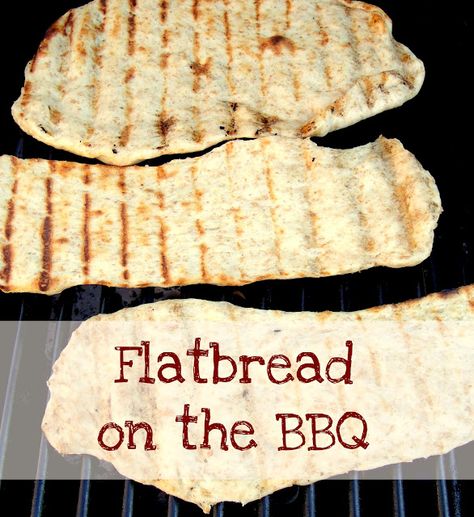 We are making this at our next barbecue!  A recipe to make grilled flatbread on the BBQ using 5 Minute dough. Refrigerator Bread Dough, Recipe For Flatbread, Bbq Flatbread, Kid Friendly Meals Easy, Grilled Flatbread, Outdoor Cooking Recipes, Homemade Flatbread, Grilled Bread, Frugal Family