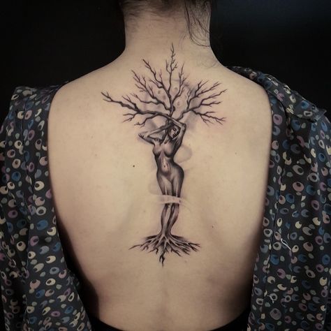 Tree Woman Tattoo, 1920s Club, Woman Tree Tattoo, Tree Tattoo Black, Pelvic Tattoos, Woman Tree, Peace Tattoos, Tattoos For Black Skin, Vine Tattoos