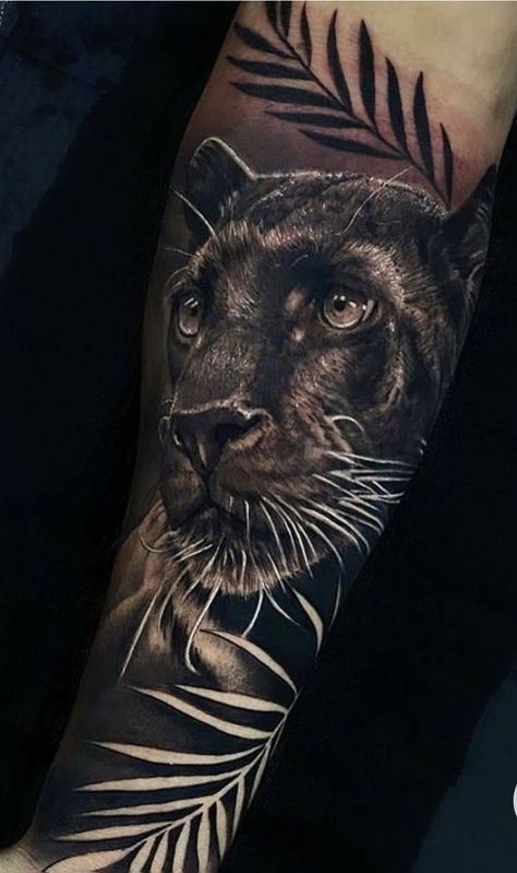 Tiger Tattoo Cover Up, Puma Tattoo, Panther Tattoos, Cover Up Tattoos For Men, Herren Hand Tattoos, Geometric Wolf Tattoo, Jungle Tattoo, Black Panther Tattoo, Tiger Tattoo Sleeve