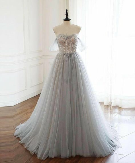 Tulle Formal Dress, Grey Wedding Dress, Grey Prom Dress, 2020 Prom Dresses, Sweetheart Prom Dress, Fantasy Gowns, Custom Size Dresses, Gray Weddings, Dresses 2020