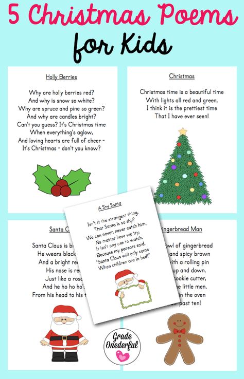 5 free Christmas poems. Perfect for kids in Grades K to 2. Instant download! Christmas Poems For Preschoolers, December Poems For Kids, Christmas Poem For Kids, Christmas Poems For Kids Church, Christmas Poetry For Kids, Poem About Christmas, Short Christmas Poems For Kids, Christmas Story For Kids, Short Christmas Poems For Kids Children