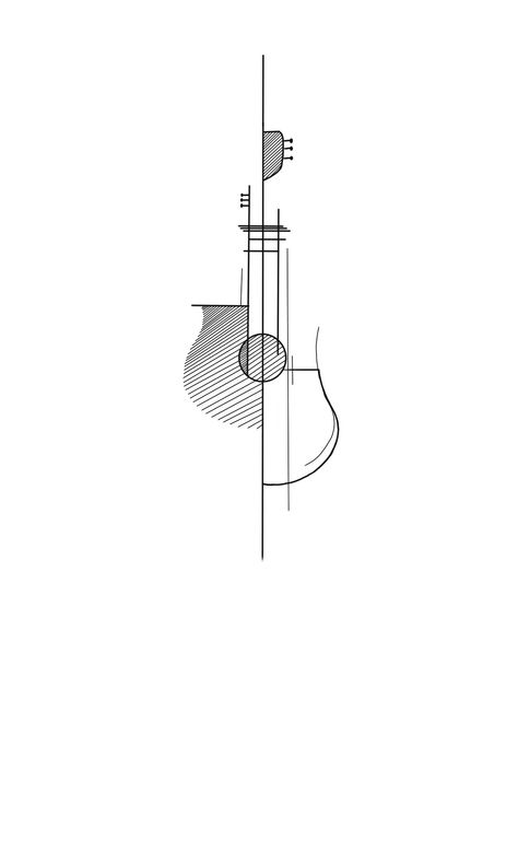 Guitar Geometric Tattoo, Music Tattoo Line Art, Guitar Music Tattoo Ideas, Music Concept Tattoo, Piano Fine Line Tattoo, Line Art Drawings Music, Music Production Tattoo, Guitar Inspired Tattoos, Guitar Related Tattoos