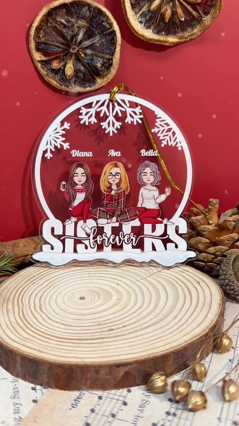 Sibling Christmas Ornaments Diy, Sibling Ornaments Diy, Sisters Ornament Diy, Sister Ornaments, Sister Christmas Ornaments, Family Ornaments Personalized Personalization Mall, Sisters Ornament, Sister Ornament, Sister Christmas