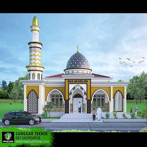 Mosque Design Islamic Architecture, 20x40 House Plans, Mosque Design, Beach House Exterior, Mosque Architecture, Hotel Building, Beautiful Mosques, Grand Mosque, Cirebon