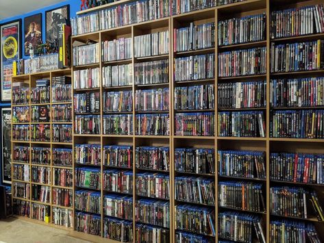 Blu Ray Storage, Sneakerhead Room, Home Library Rooms, Blu Ray Collection, Future Office, Cd Storage, Gamer Room Decor, Dvd Storage, Library Room