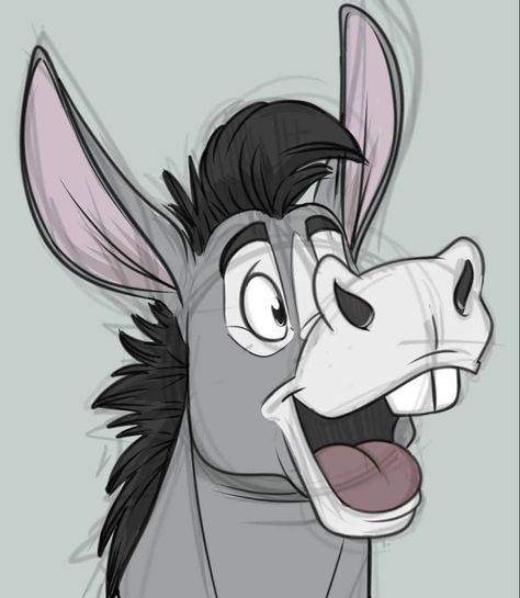 Torrey on Instagram: “#donkey #cartoon #drawing #sketch #digitalart #wacom #clipstudiopaint” Cute Donkey Drawing Art, Donkey Cartoon, Donkey Drawing, Horse Cartoon, Easy Animal Drawings, Cartoon Drawings Of Animals, Pig Art, Book Artwork, Cool Pencil Drawings