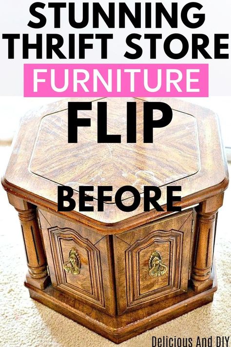 Thrifted Furniture, Rental Home Decor, Coffee Table Makeover, Gold Leafing, Store Furniture, Thrift Store Furniture, Furniture Flip, Thrift Store Crafts, Diy Furniture Bedroom