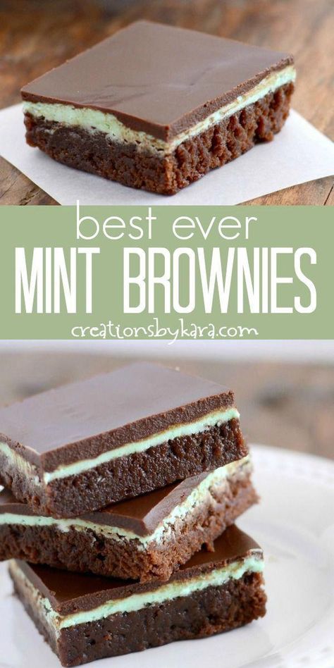 Mint Brownies Recipe, Chewy Chocolate Brownies, Dessert Halloween, Resep Brownies, Mint Brownies, Brownie Desserts, Oreo Dessert, Best Brownies, Chocolate Mint