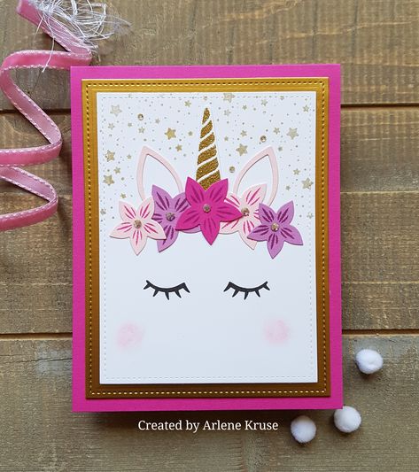 Unicorn card - Scrapbook.com Unicorn Cards Handmade Diy, Unicorn Birthday Cards Handmade, Birthday Cards For Girls Kids, Unicorn Cards Handmade, Diy Unicorn Birthday Card, Birthday Card Unicorn, Unicorn Cards, Unicorn Birthday Card, Unicorn Birthday Cards