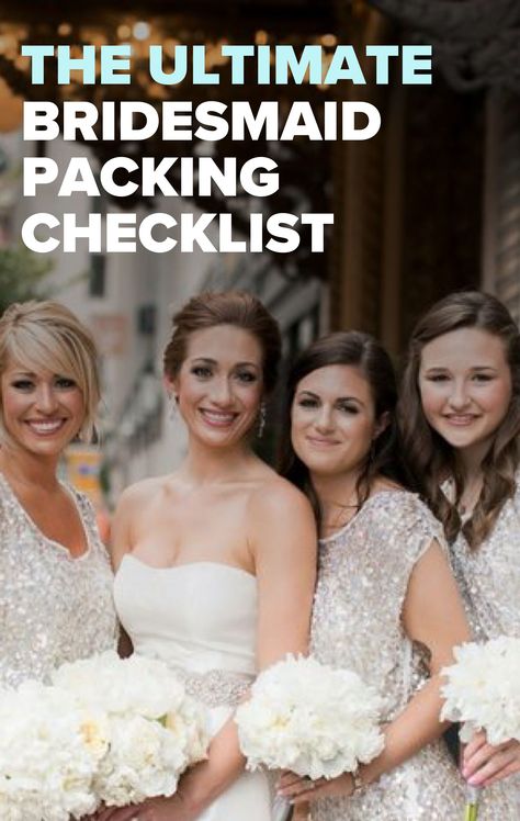 Bridesmaid Day Of Checklist, Bridesmaid List To Bring, Bridesmaid Packing List For Wedding Day, Bridesmaid Checklist For Wedding Day, Bridesmaid Packing List, Bridesmaid List, Bridesmaid Preparation, Bridesmaid Essentials, Bridesmaid Prep