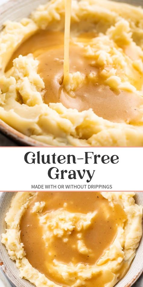 Gluten Free Turkey Gravy From Drippings, Easy Gluten Free Gravy, Gluten Free Turkey Dressing Recipes, Gf Gravy Recipe Easy, Gluten Free Dairy Free Turkey Gravy, Healthy And Gluten Free Recipes, Thanksgiving Recipes Gluten Free Dairy, Gluten Free Mashed Potatoes And Gravy, Easy Gluten Free Thanksgiving Sides