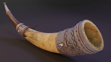 ArtStation - Viking War Horn, Jairo Cardenas Viking Props, Ale Horn, Horn Instruments, Viking Cosplay, Viking Battle, Valhalla Viking, Viking Horn, Viking Drinking Horn, Drinking Horn