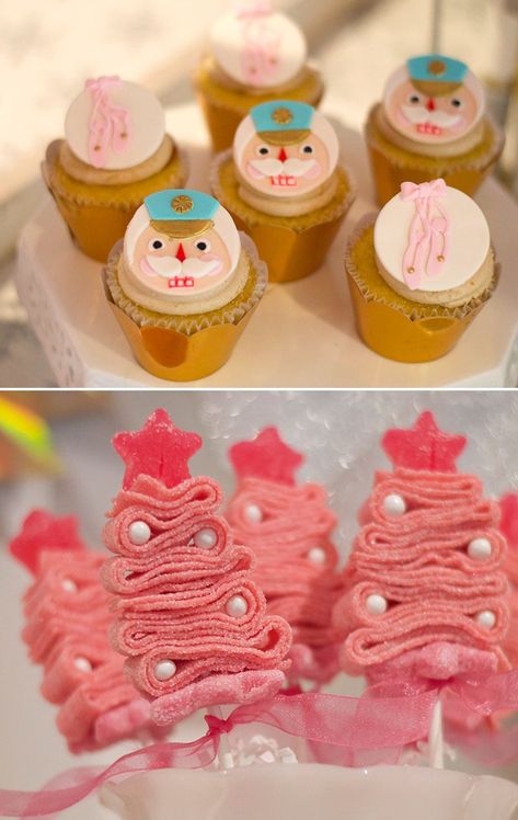 Ballet Party Food, Nutcracker Brunch, Nutcracker Ballet Birthday Party, Nutcracker Table, Nutcracker Ballet Party, Ballet Cupcakes, Nutcracker Christmas Party, Christmas Ballerina, Nutcracker Birthday