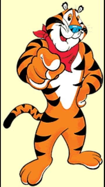 Tony Tiger, Cereal Characters, Tony The Tiger, Orange Tiger, Brand Character, Tv Icon, Dog List, Classic Cartoon Characters, Famous Cartoons